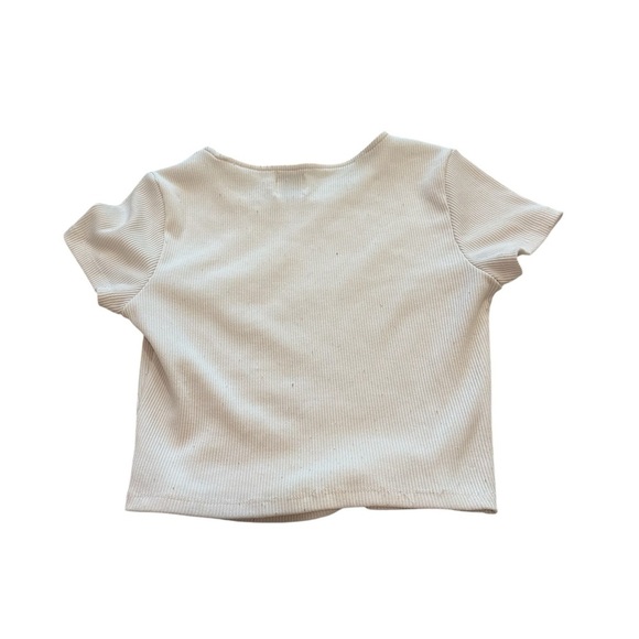Princess Polly The classic cropped tee white Ribbed size 4 - Picture 3 of 6